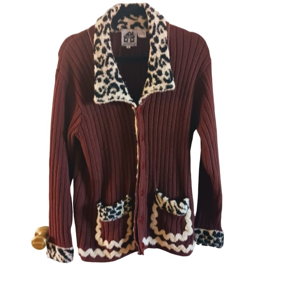 Storybook Knits, dark brown,  vintage,  size medium,  women's t